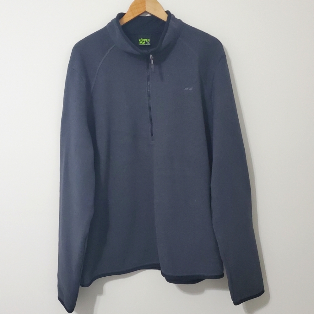 KOPPEN Half Zip Sweater Gray Fleece Knit XL